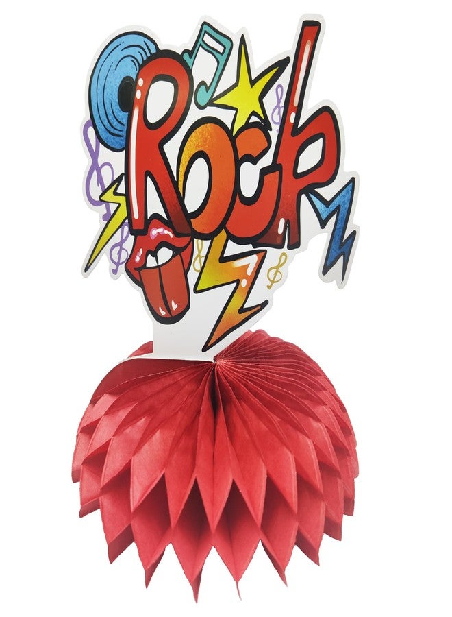 ATSMOICY 12PCS Rock and Roll Honeycomb Centerpieces Music Party Decorations Silhouette Retro Table Musical Silhouette Party Favors Guitar Rap Birthday Baby Shower Party Supplies - Image 5